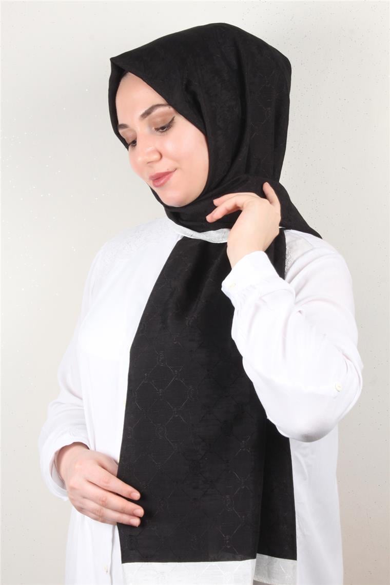 İpeksi Monogram Şal 2753-5 Siyah