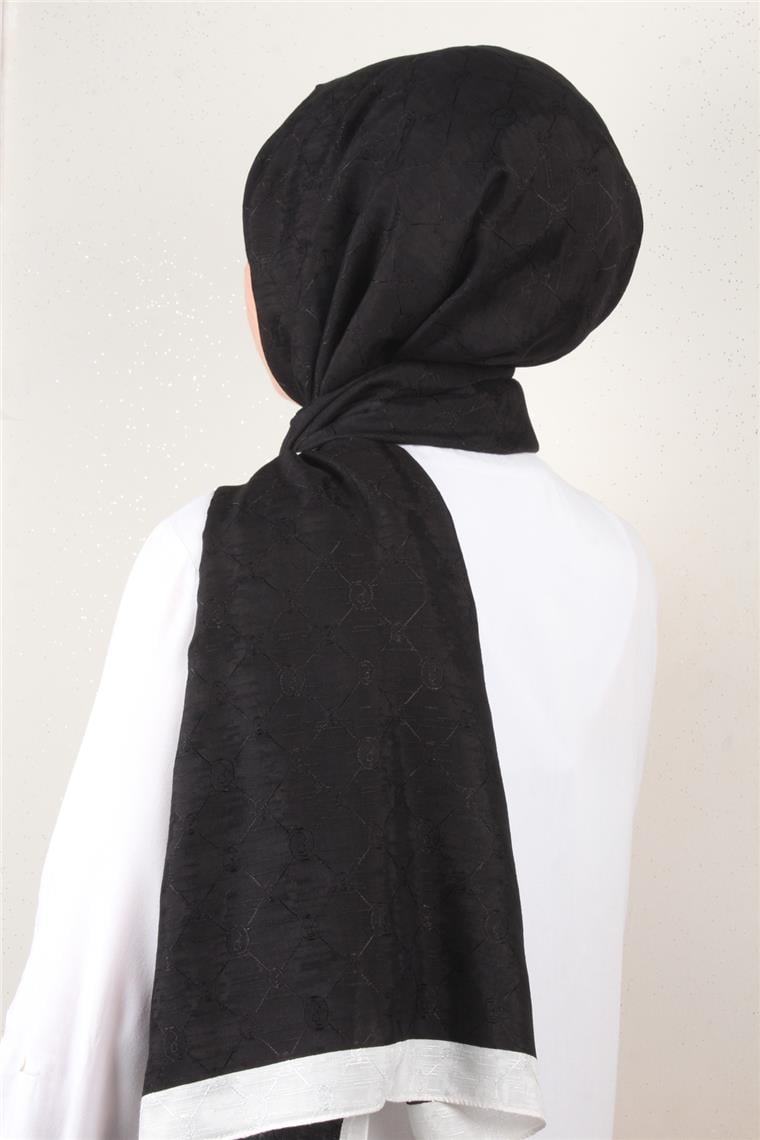 İpeksi Monogram Şal 2753-5 Siyah