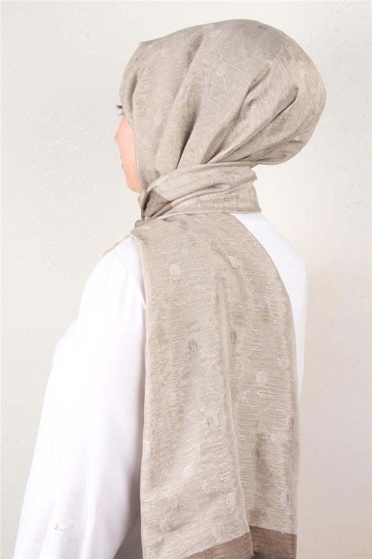 İpeksi Monogram Şal 2753-6 Sütlü Kahve