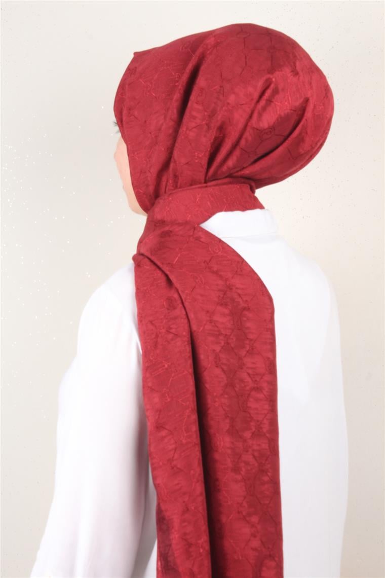 İpeksi Monogram Şal 2753-7 Bordo