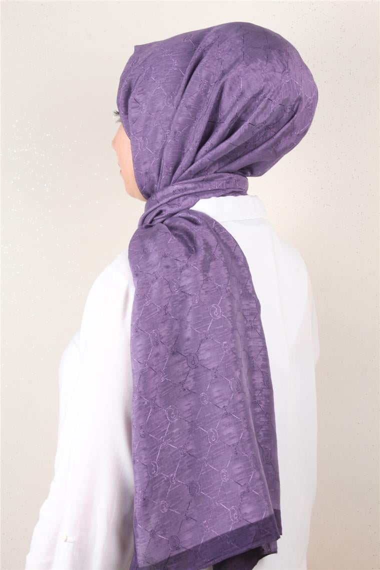 İpeksi Monogram Şal 2753-8 Leylak