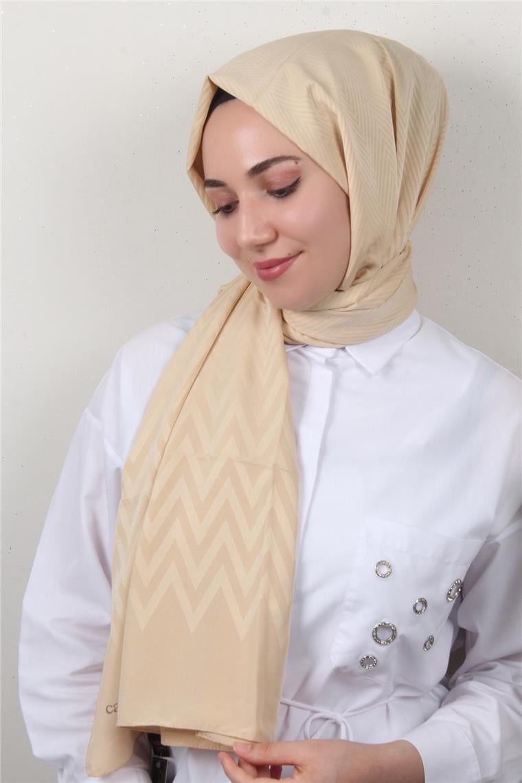 Jakarlı İcon Şal 3101-8 Bej