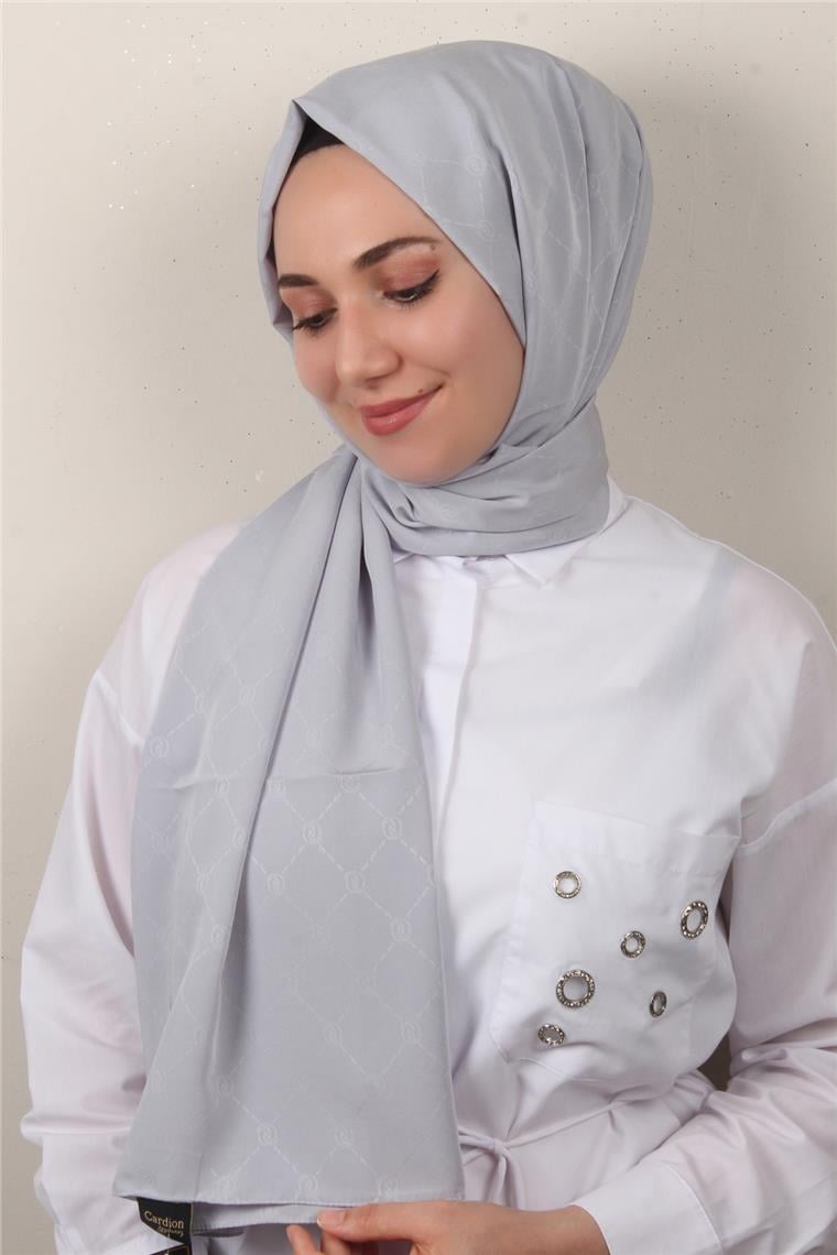 Jakarlı İcon Şal 3103-2 Gümüş