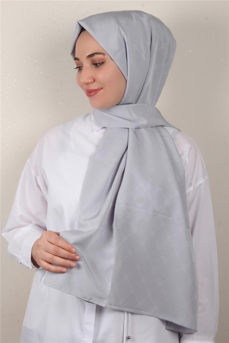 Jakarlı İcon Şal 3103-2 Gümüş