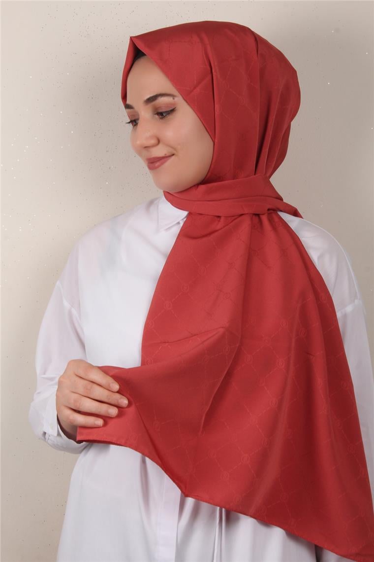 Jakarlı İcon Şal 3103-9 Kızıl