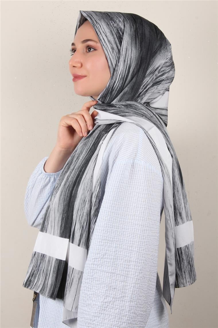 Jakarlı İcon Şal 3104-7 Siyah-Gri