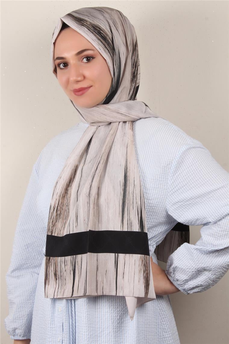 Jakarlı İcon Şal 3104-8 Koyu Taş