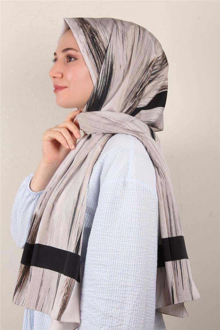 Jakarlı İcon Şal 3104-8 Koyu Taş