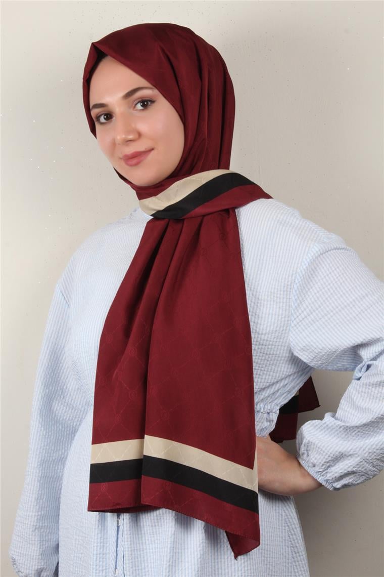 Jakarlı İcon Şal 3105-5 Bordo