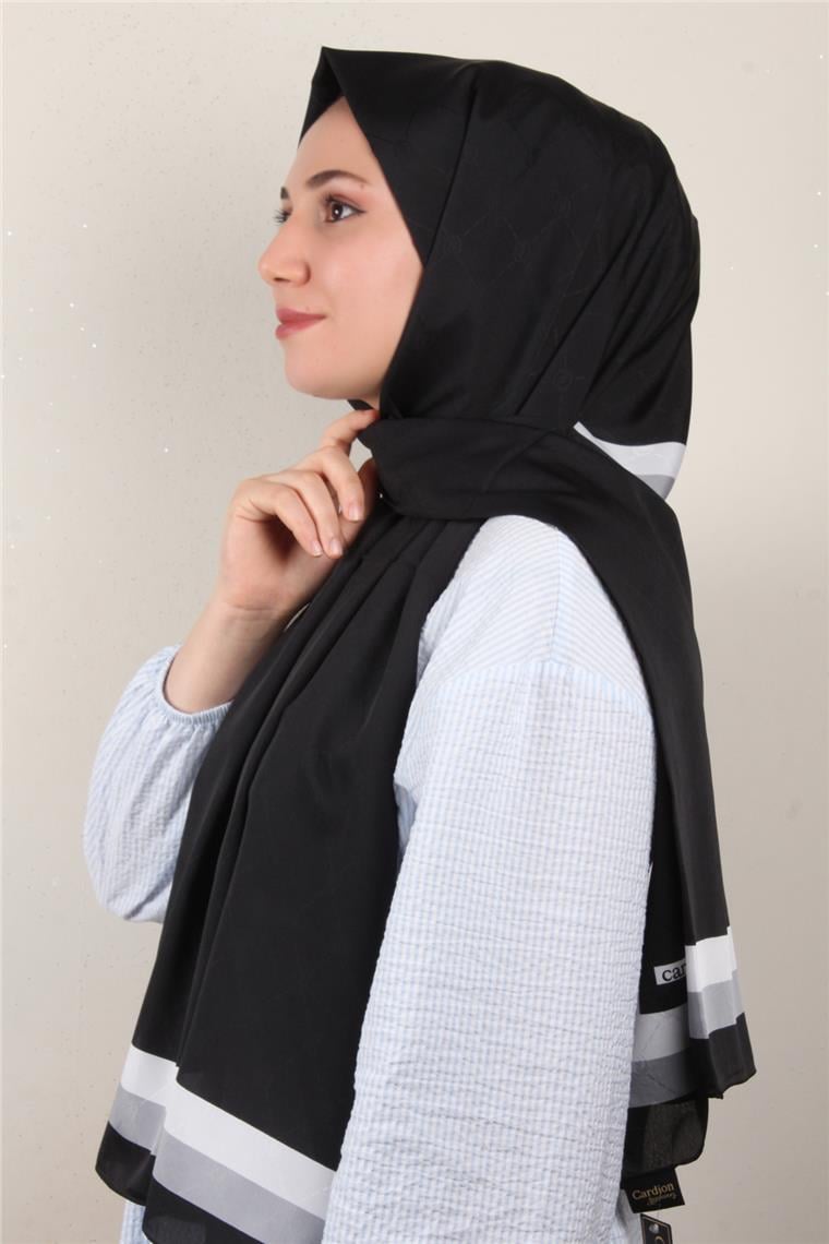 Jakarlı İcon Şal 3105-7 Siyah