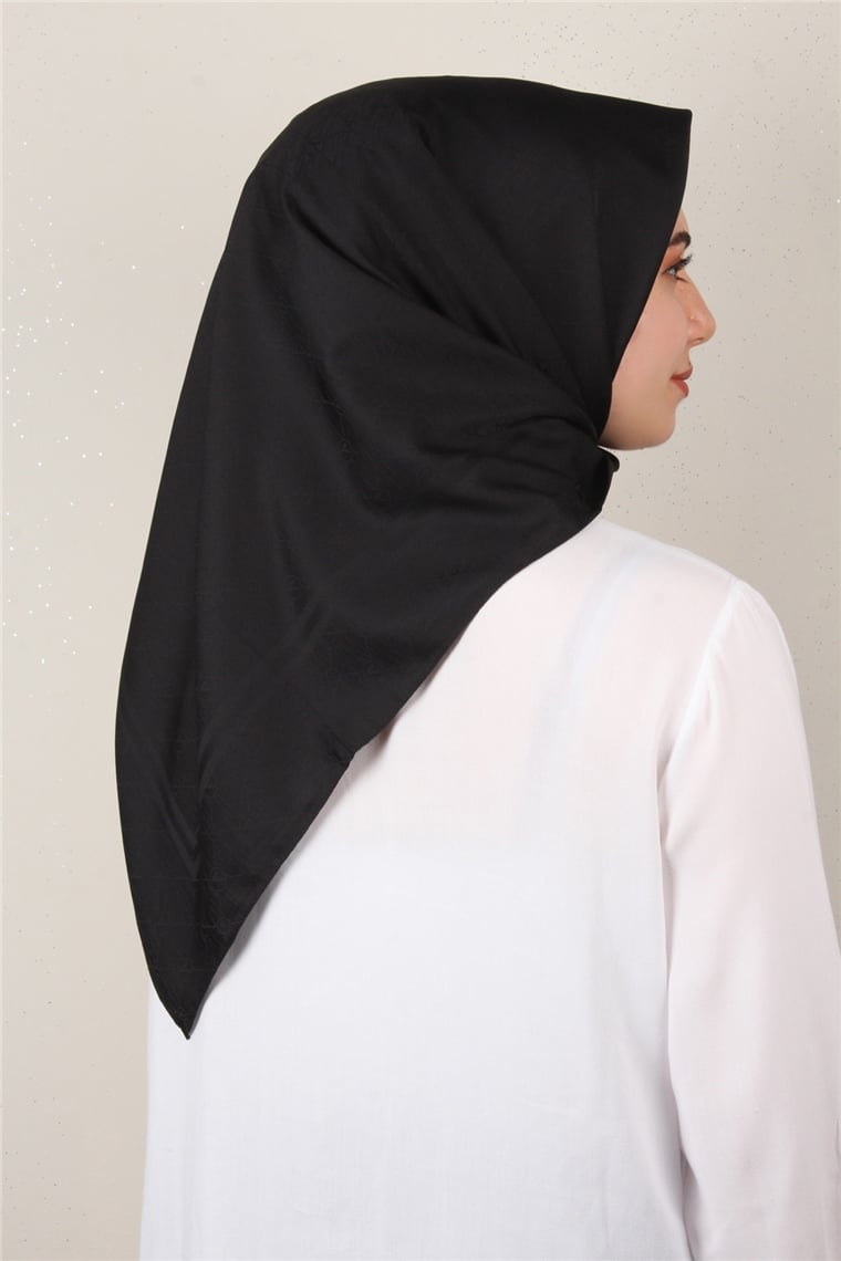 Jakarlı İpeksi Eşarp 3088-3 Siyah