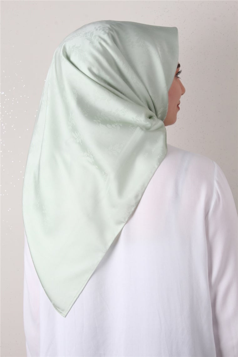 Jakarlı İpeksi Eşarp 3089-19 Su Yeşili
