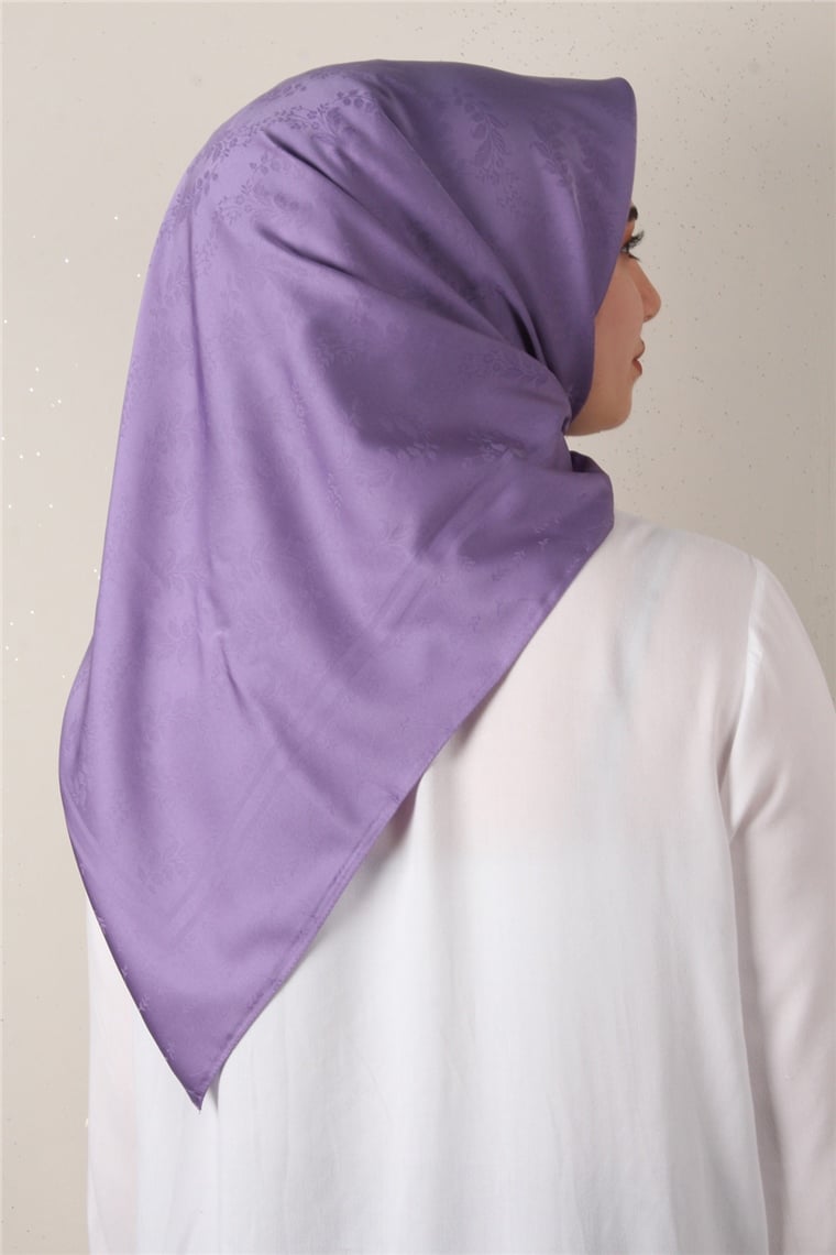 Jakarlı İpeksi Eşarp 3089-20 Leylak