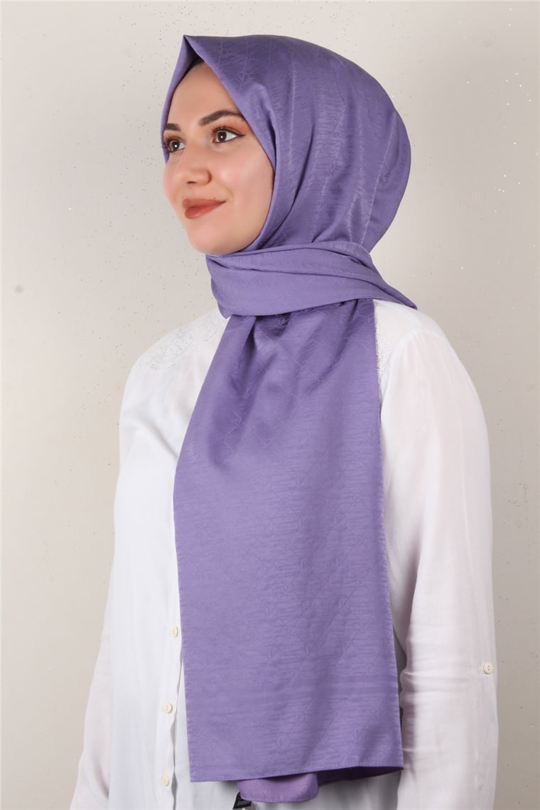 Jakarlı İpeksi Şal 8084-14 Leylak