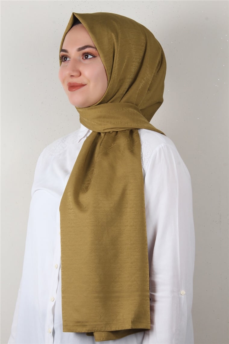 Jakarlı İpeksi Şal 8084-18 Karamel