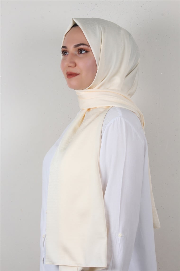 Jakarlı İpeksi Şal 8084-25 Açık Bej
