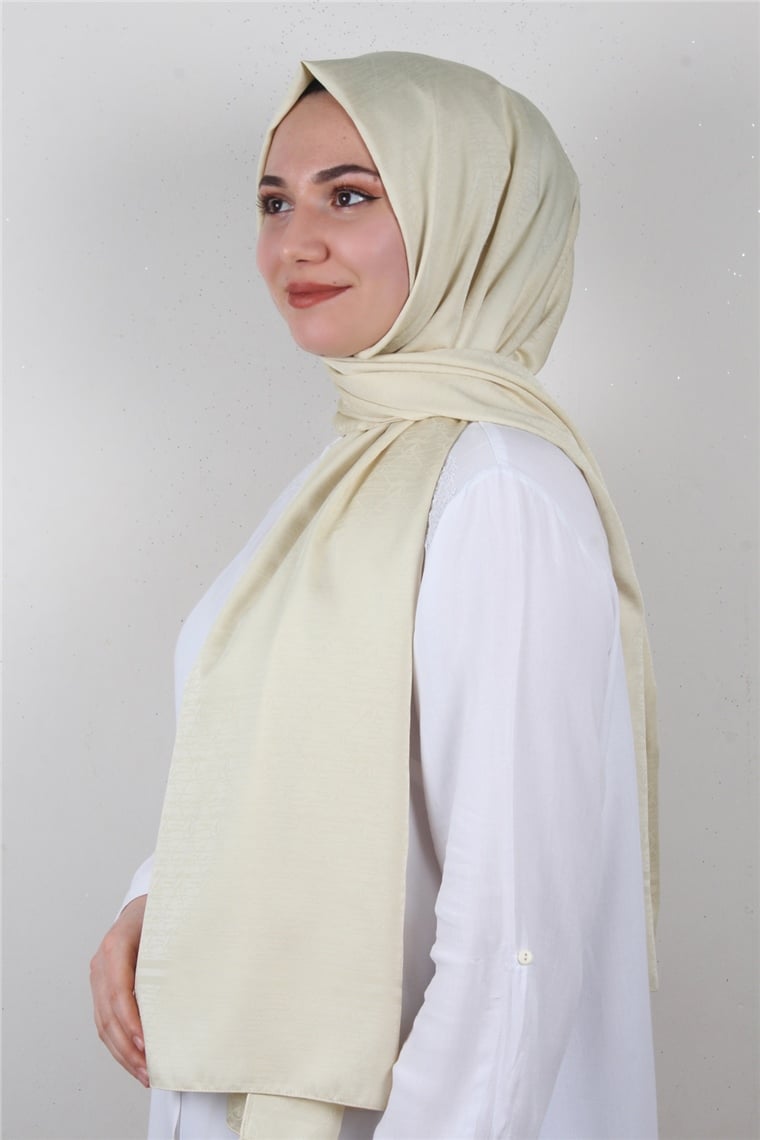 Jakarlı İpeksi Şal 8084-26 Vanilya