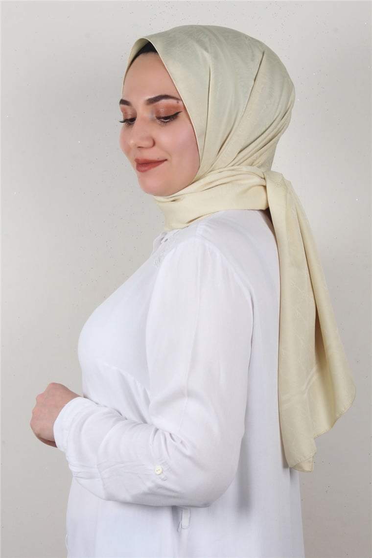 Jakarlı İpeksi Şal 8084-26 Vanilya