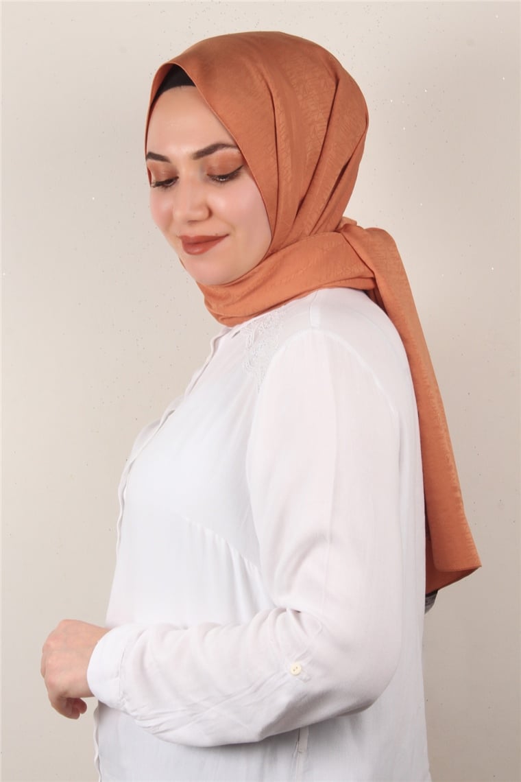 Jakarlı İpeksi Şal 8084-6 Orenge