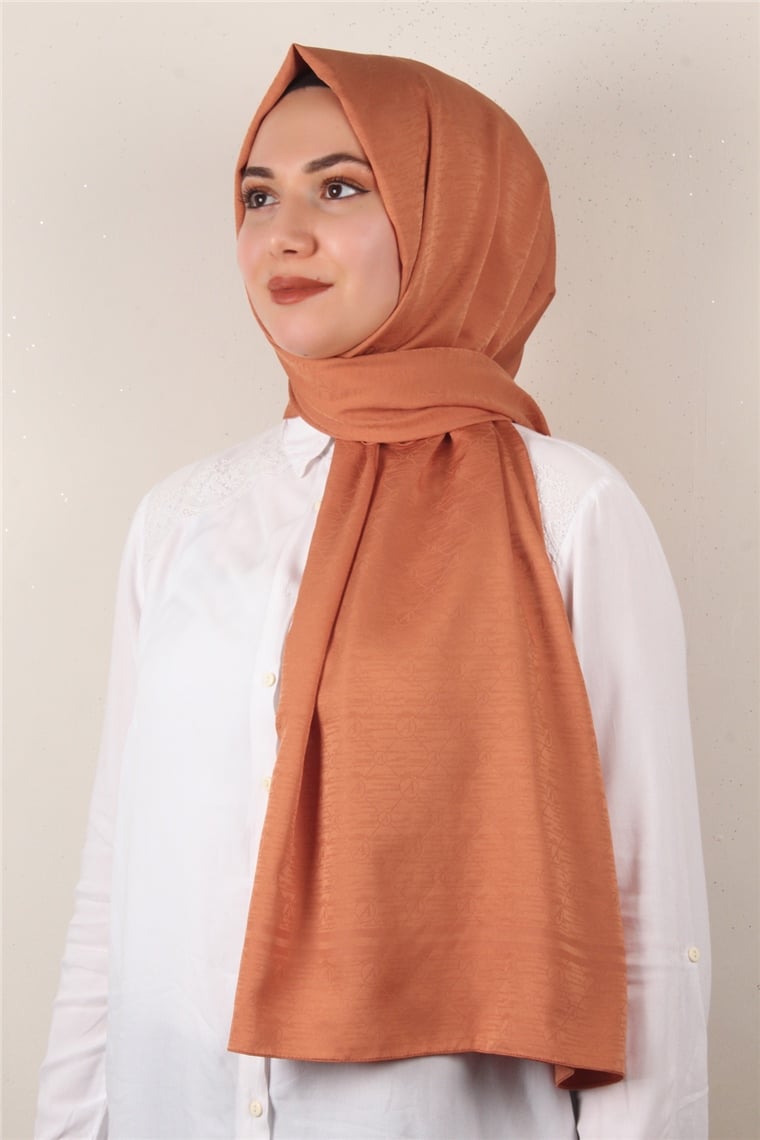 Jakarlı İpeksi Şal 8084-6 Orenge