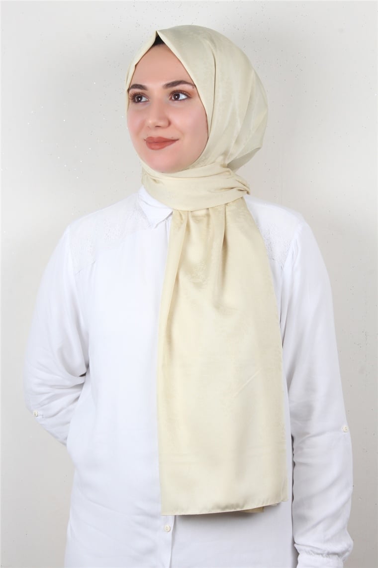 Jakarlı İpeksi Şal 8085-11 Fil Dişi