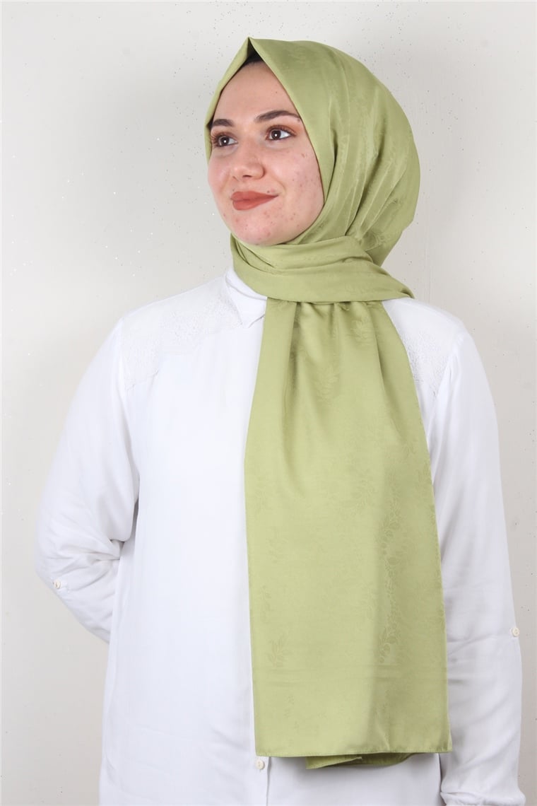 Jakarlı İpeksi Şal 8085-14 Fıstık Yeşili