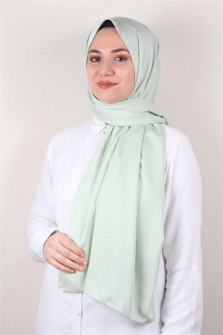 Jakarlı İpeksi Şal 8085-18 Su Yeşili