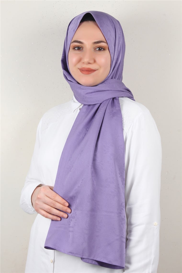 Jakarlı İpeksi Şal 8085-19 Leylak
