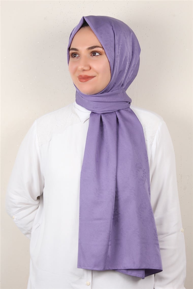 Jakarlı İpeksi Şal 8085-19 Leylak