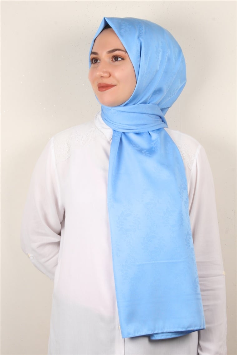 Jakarlı İpeksi Şal 8085-27 Bebe Mavisi