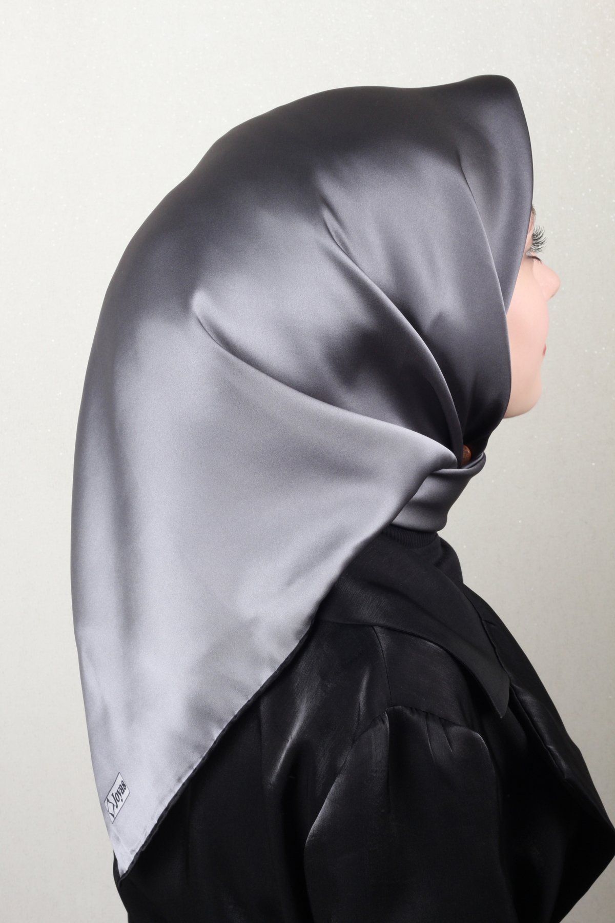 Joyas Degrade İpek Eşarp 4141-6 Gri-Siyah