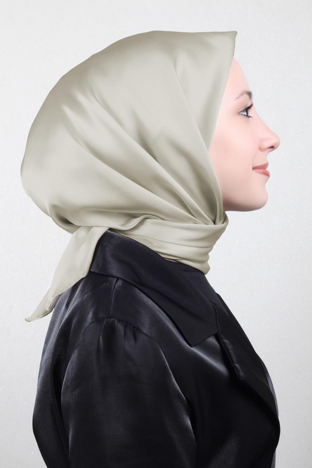 Joyas Düz İpek Eşarp 4142-15 Açık Bej