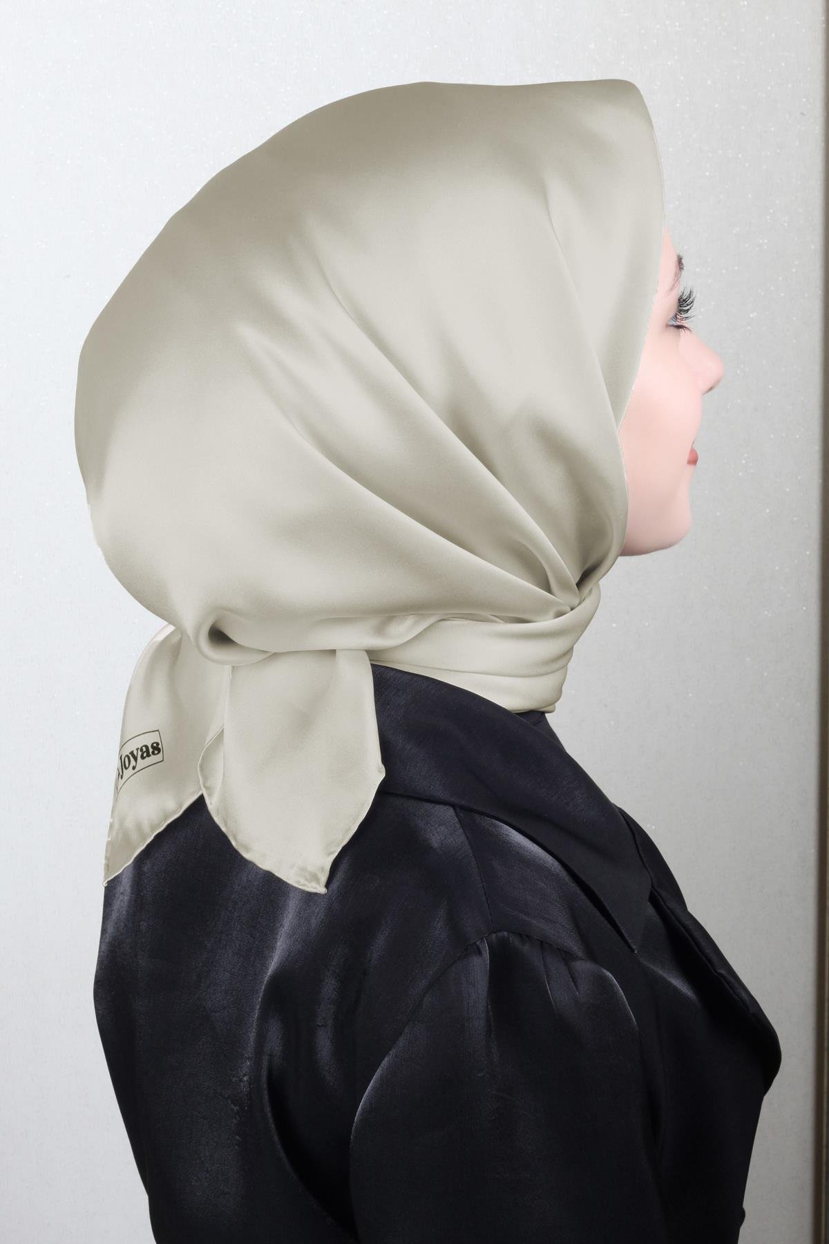 Joyas Düz İpek Eşarp 4142-15 Açık Bej