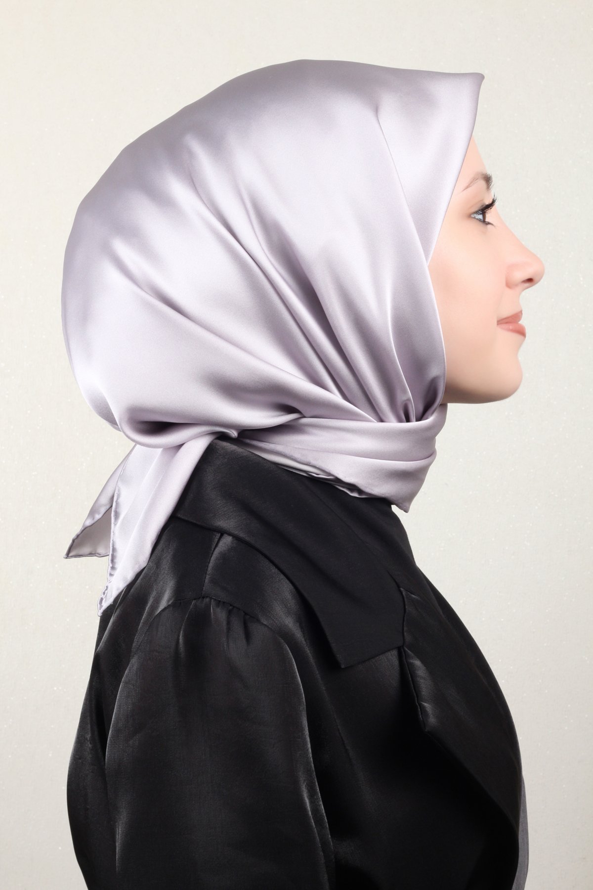 Joyas Düz İpek Eşarp 4142-4 Gümüş