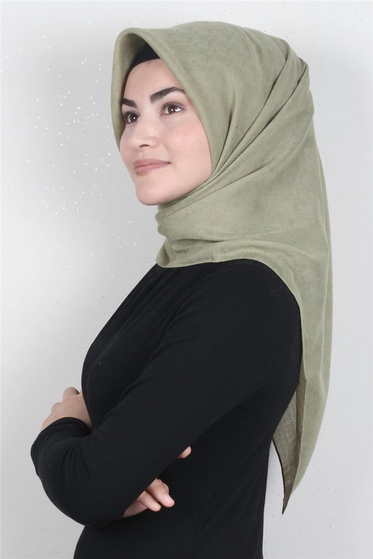 Keten Pamuklu Eşarp 3395-25 Fıstık Yeşili