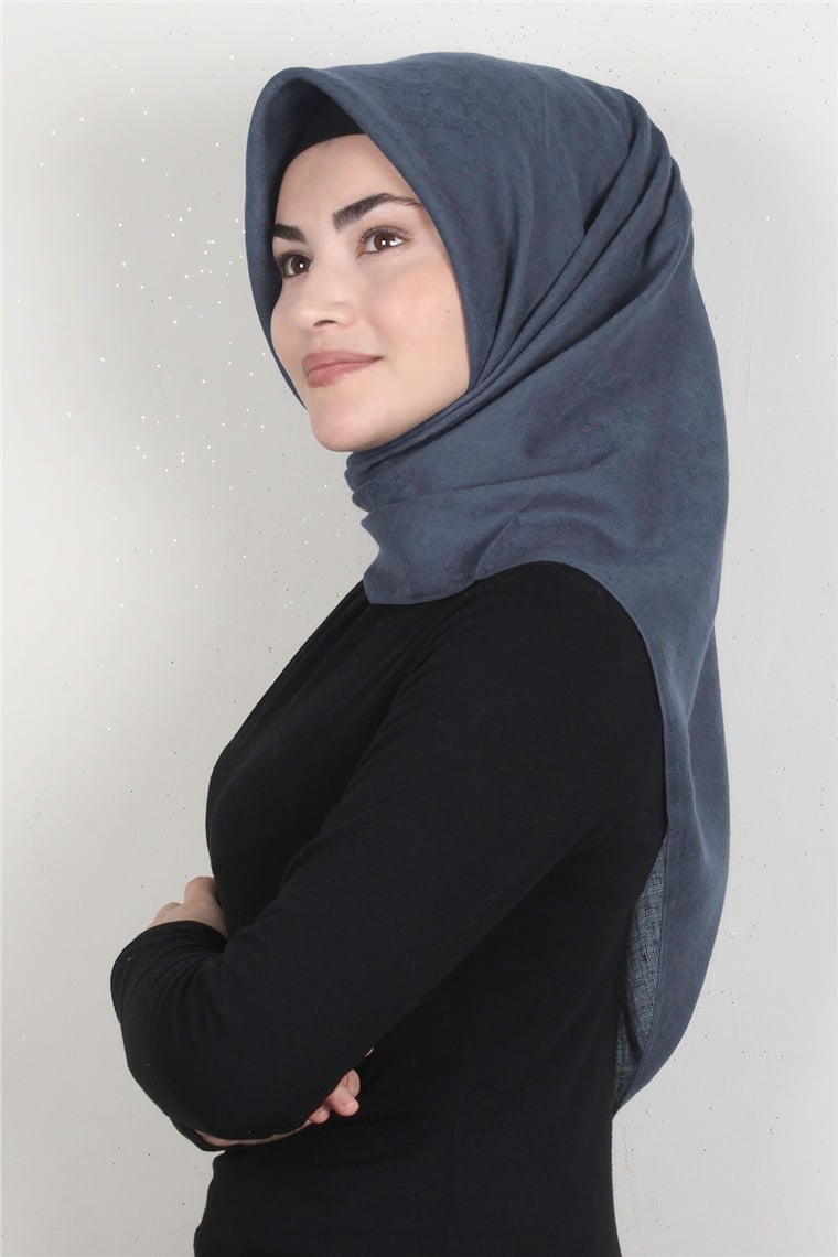 Keten Pamuklu Eşarp 3395-8 Antrasit