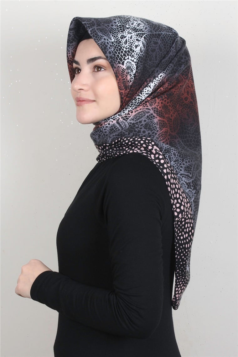 Kışlık Yün Eşarp 1153-5 Füme