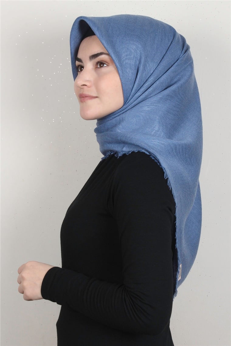 Kışlık Yün Eşarp 1196-1 Mavi