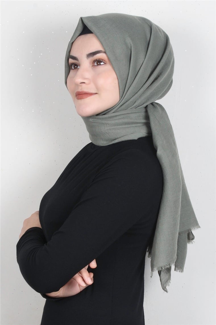 Kraşlı Pamuk Şal 2723-1 Mint Yeşili