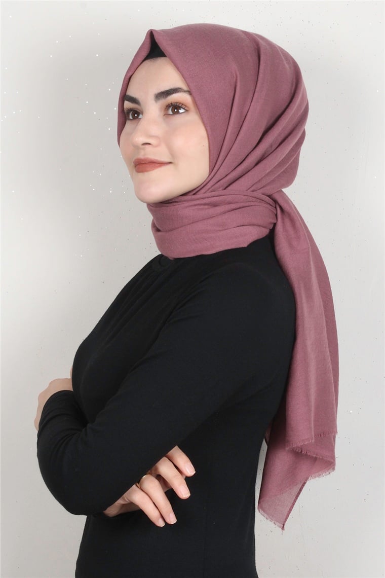 Kraşlı Pamuk Şal 2723-11 Gül Kurusu