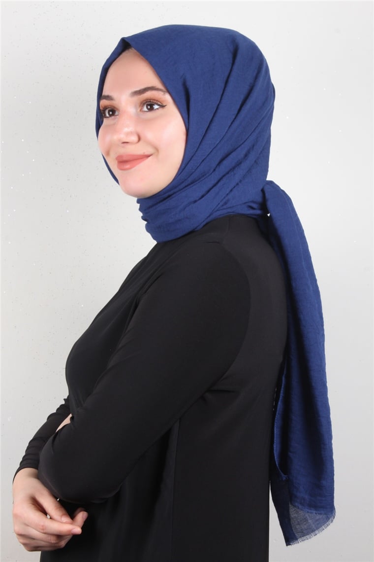 Kraşlı Pamuk Şal 2723-24 Kot Mavi