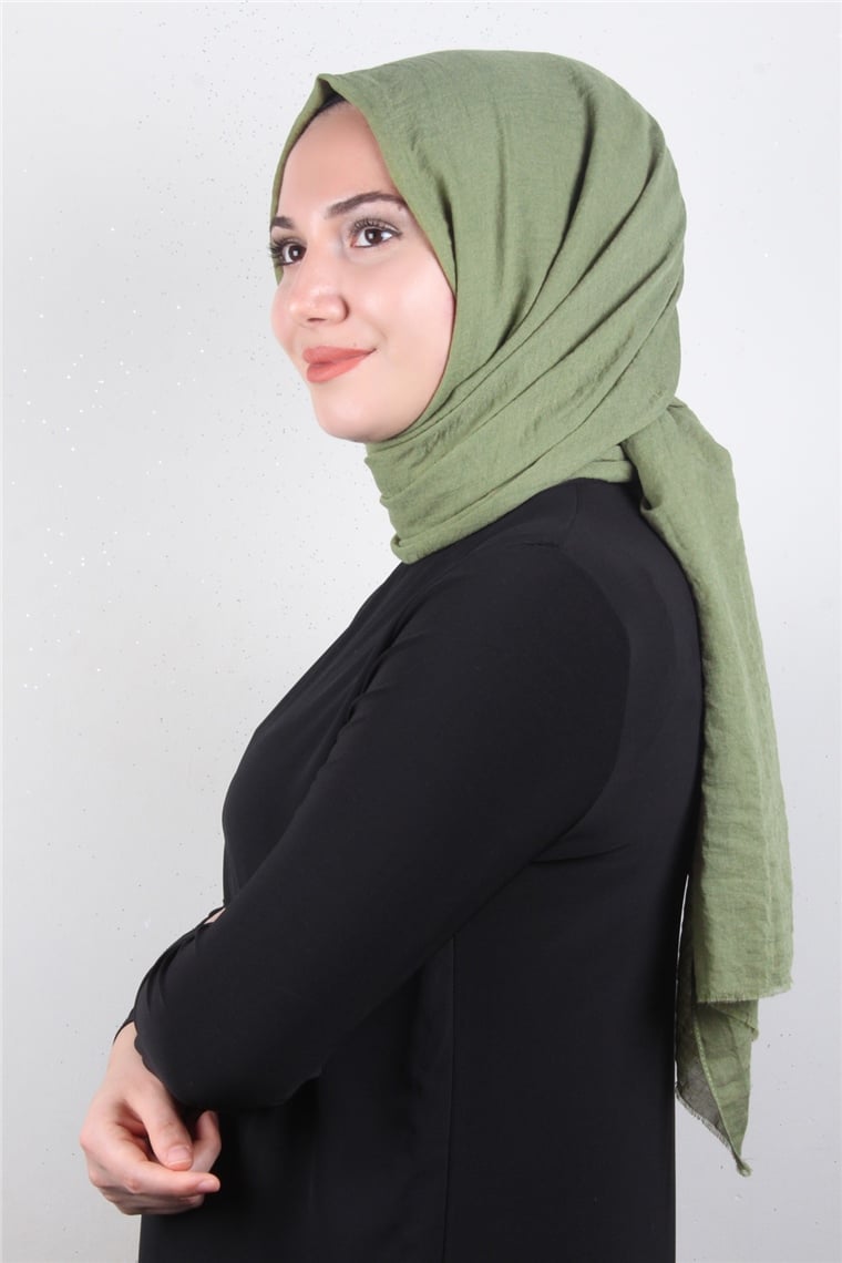 Kraşlı Pamuk Şal 2723-29 Oliv