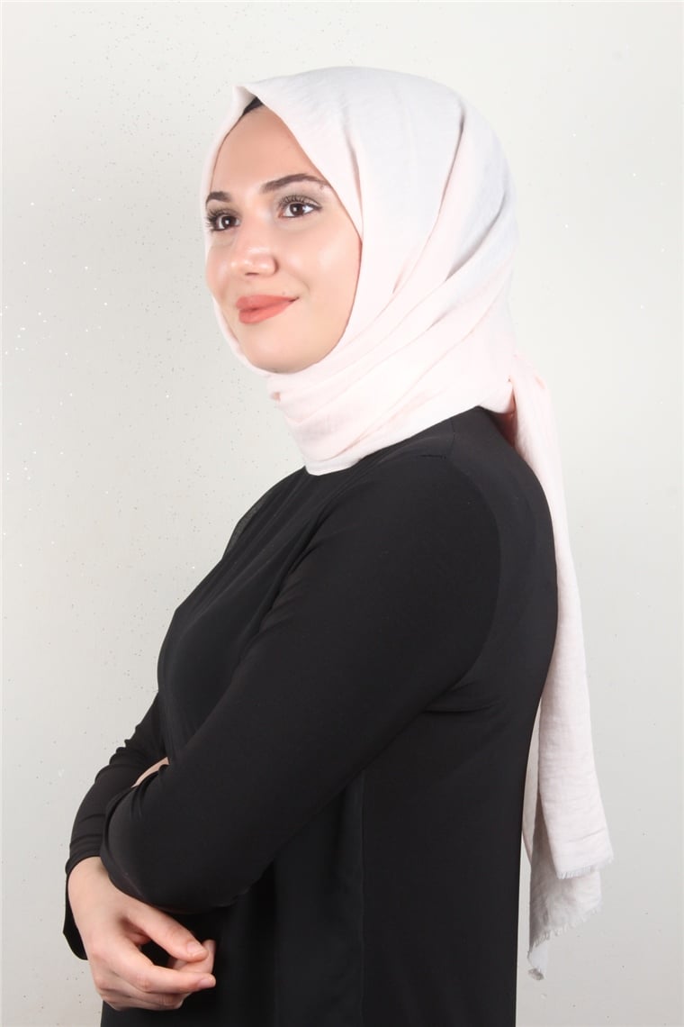 Kraşlı Pamuk Şal 2723-37 Açık Pudra