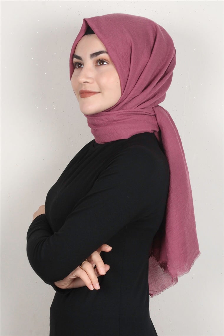 Kraşlı Pamuk Şal 2723-6 Pembe