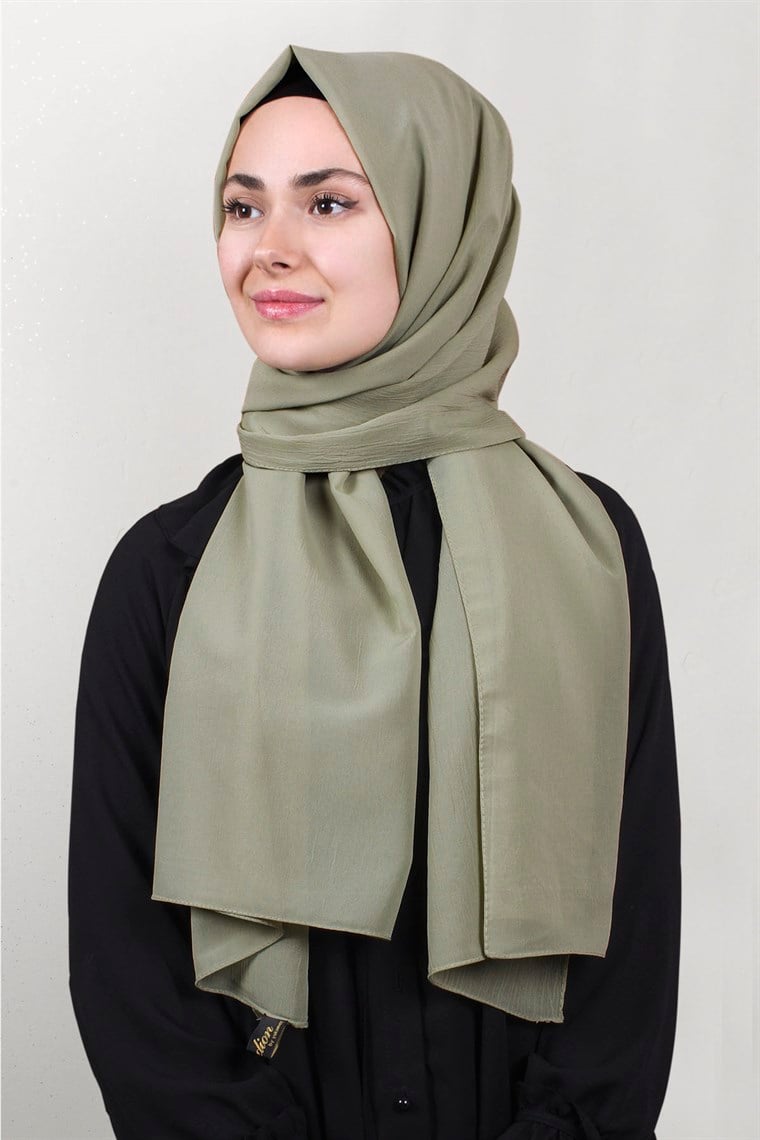 Krep Cazz Şal 1449-3 Mint Yeşili
