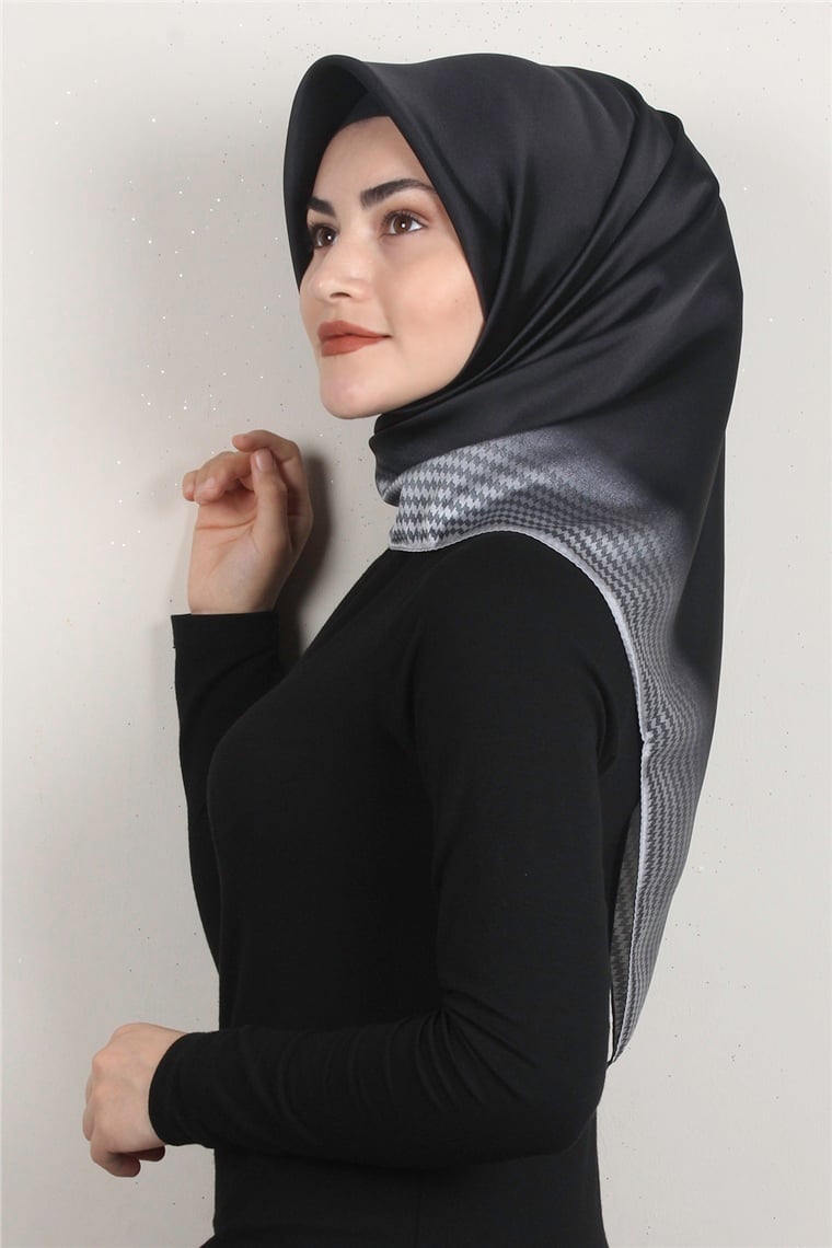 Lady Eşarp 3630-13 Siyah-Gümüş