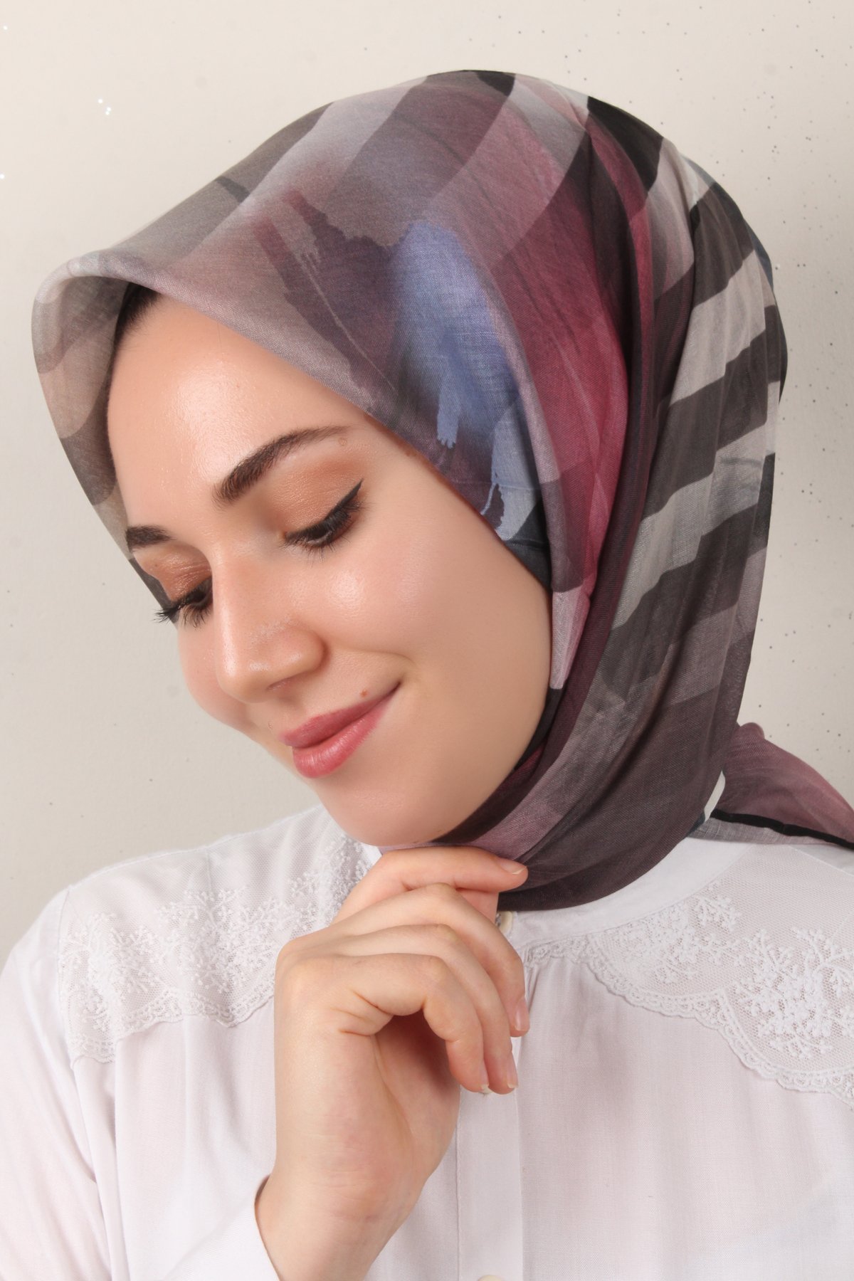 Lavina Fresh Eşarp 2771-2 Siyah-Pembe