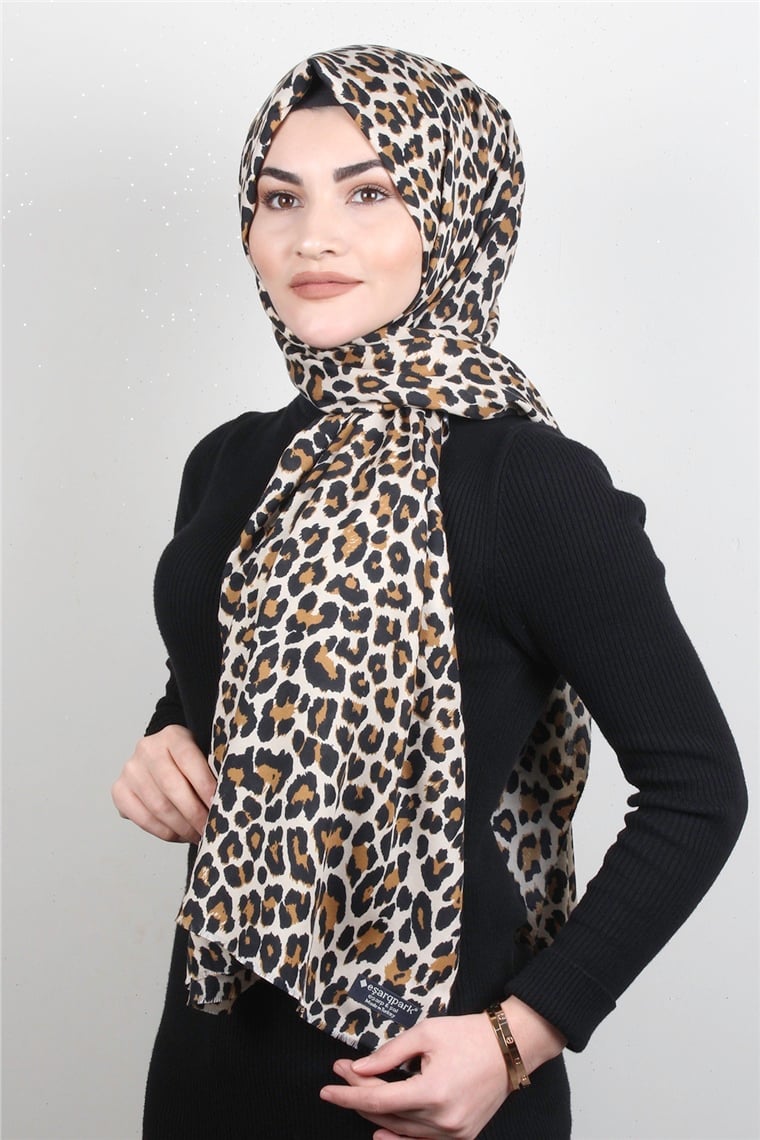 Leopar Desenli Şal 2680-11 Leopar Kemik