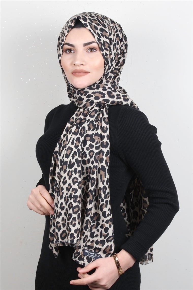 Leopar Desenli Şal 2680-8 Leopar Taş