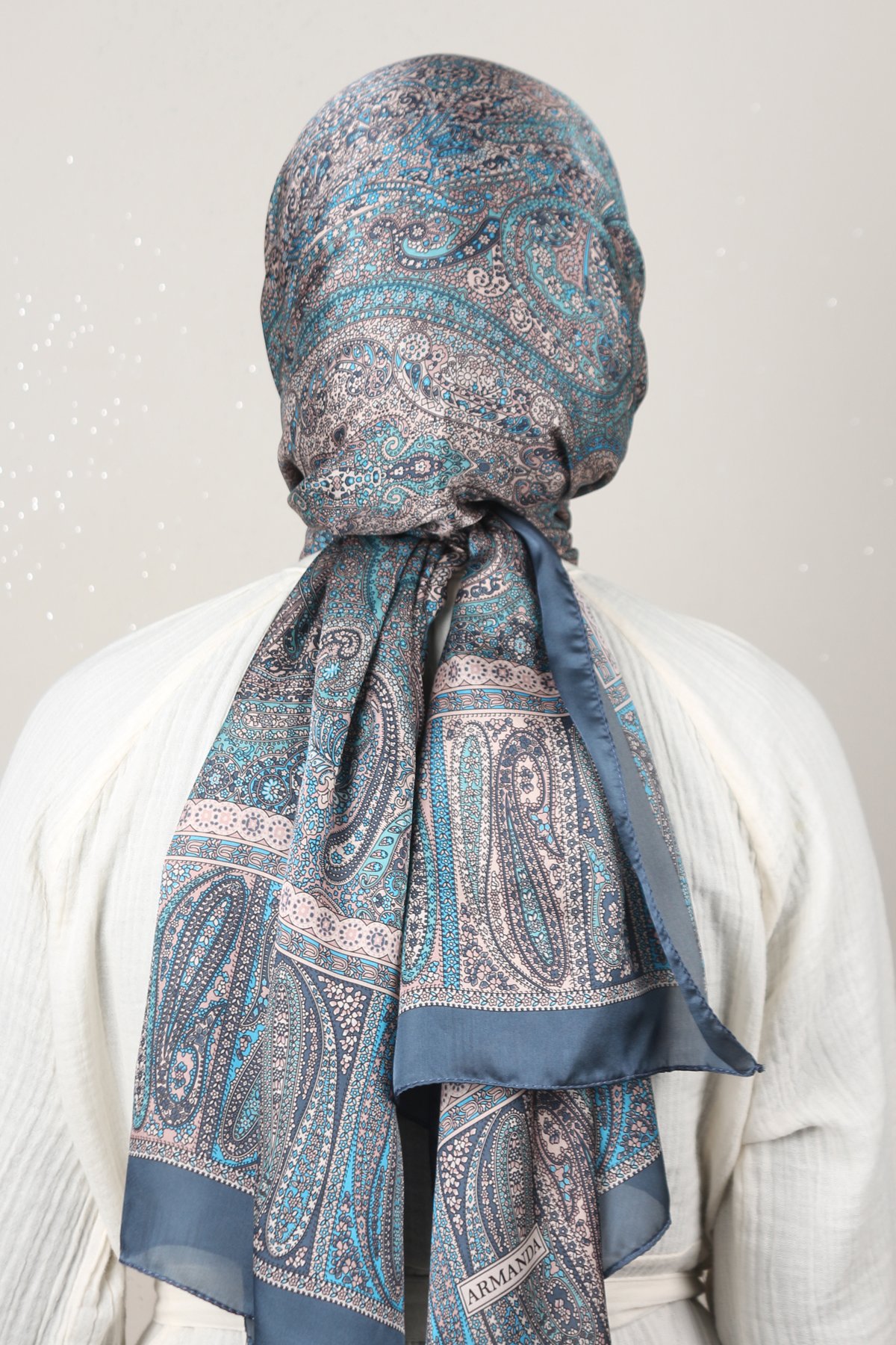 Linda Etnik Desen Şal 1718-12 Mavi 